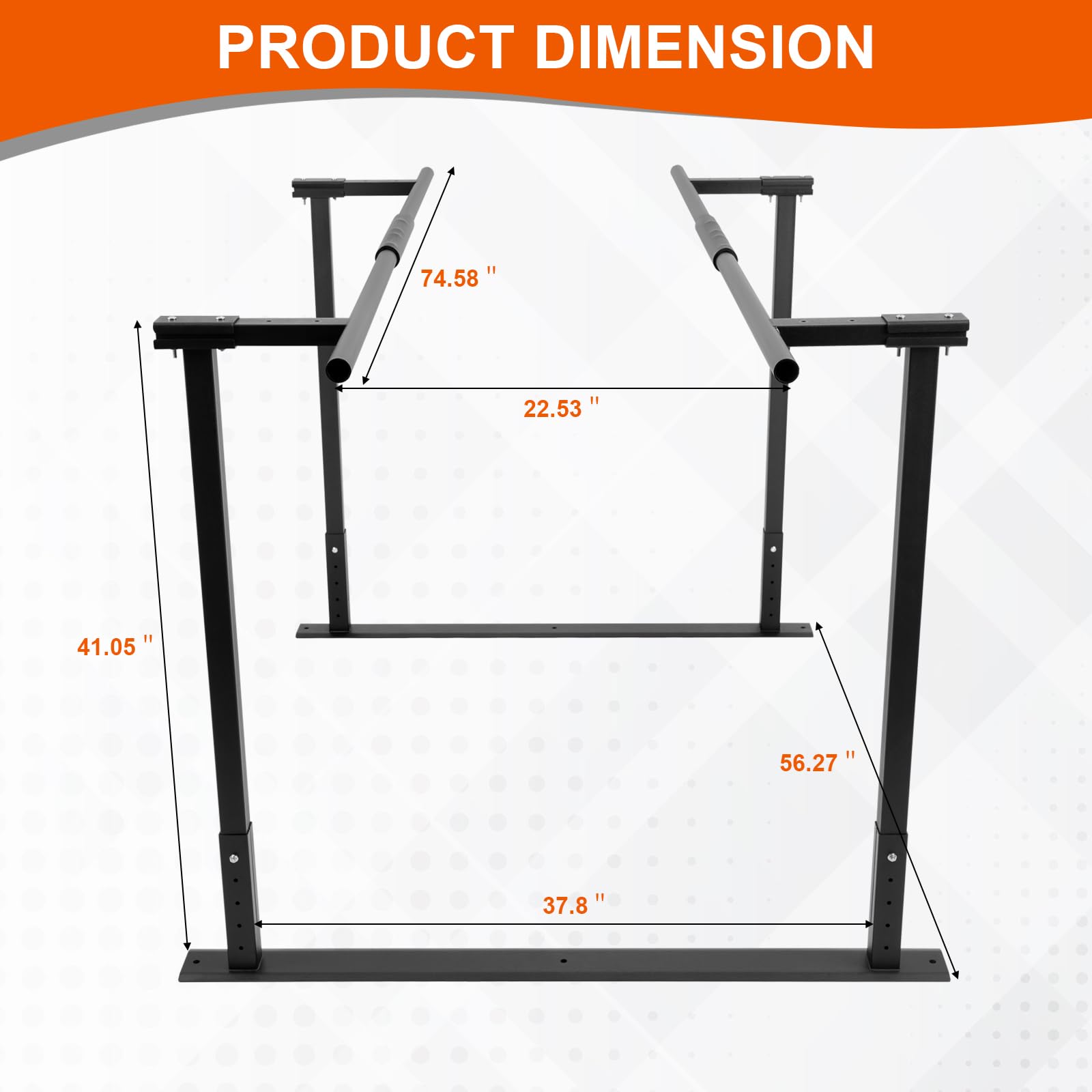 HomiShare Adjustable Physical Therapy Parallel Bars, 666Lbs Capacity Standing Assist Bar for Daily Mobility Support, Heavy-Duty Parallel Bar for Leg Training