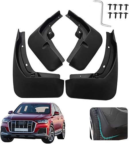 Ajuste personalizado para guardabarros Audi Q7 / SQ7 2020-2024 Juego de 4 piezas de protección contra salpicaduras de barro delantero y trasero
