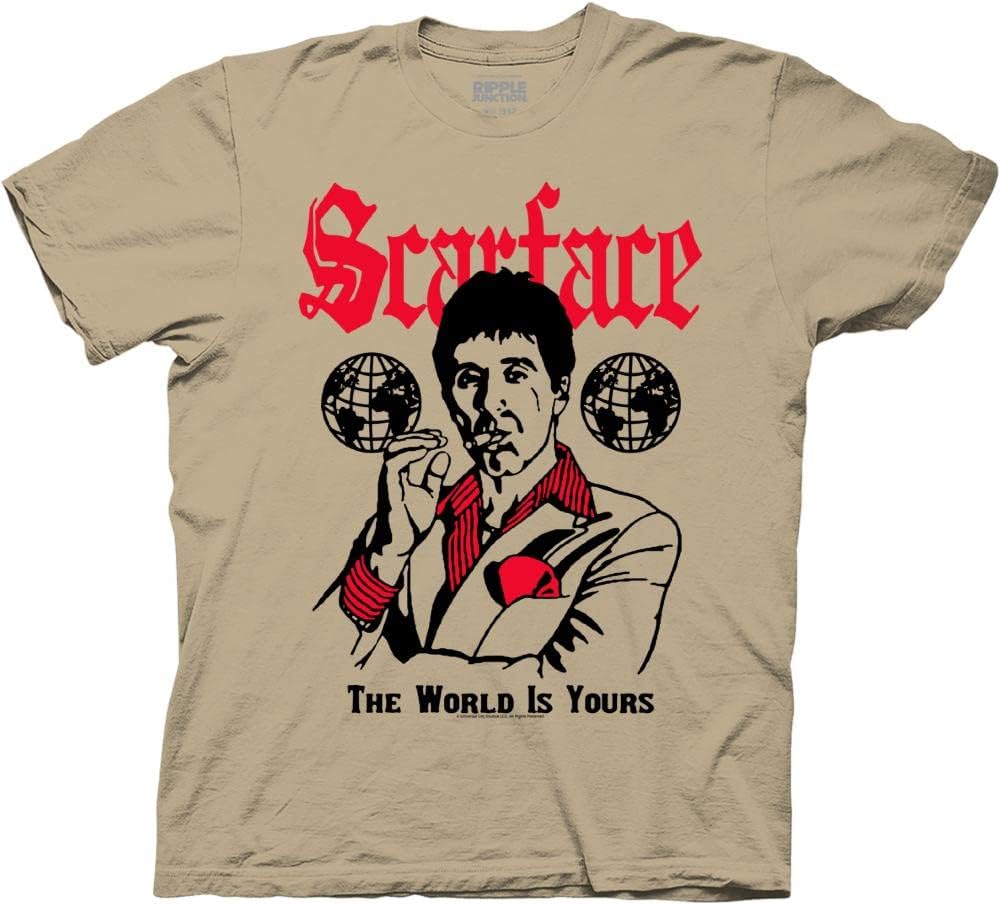 Ripple Junction Scarface Illustration The World is Yours Adult Unisex Crew Neck T-Shirt