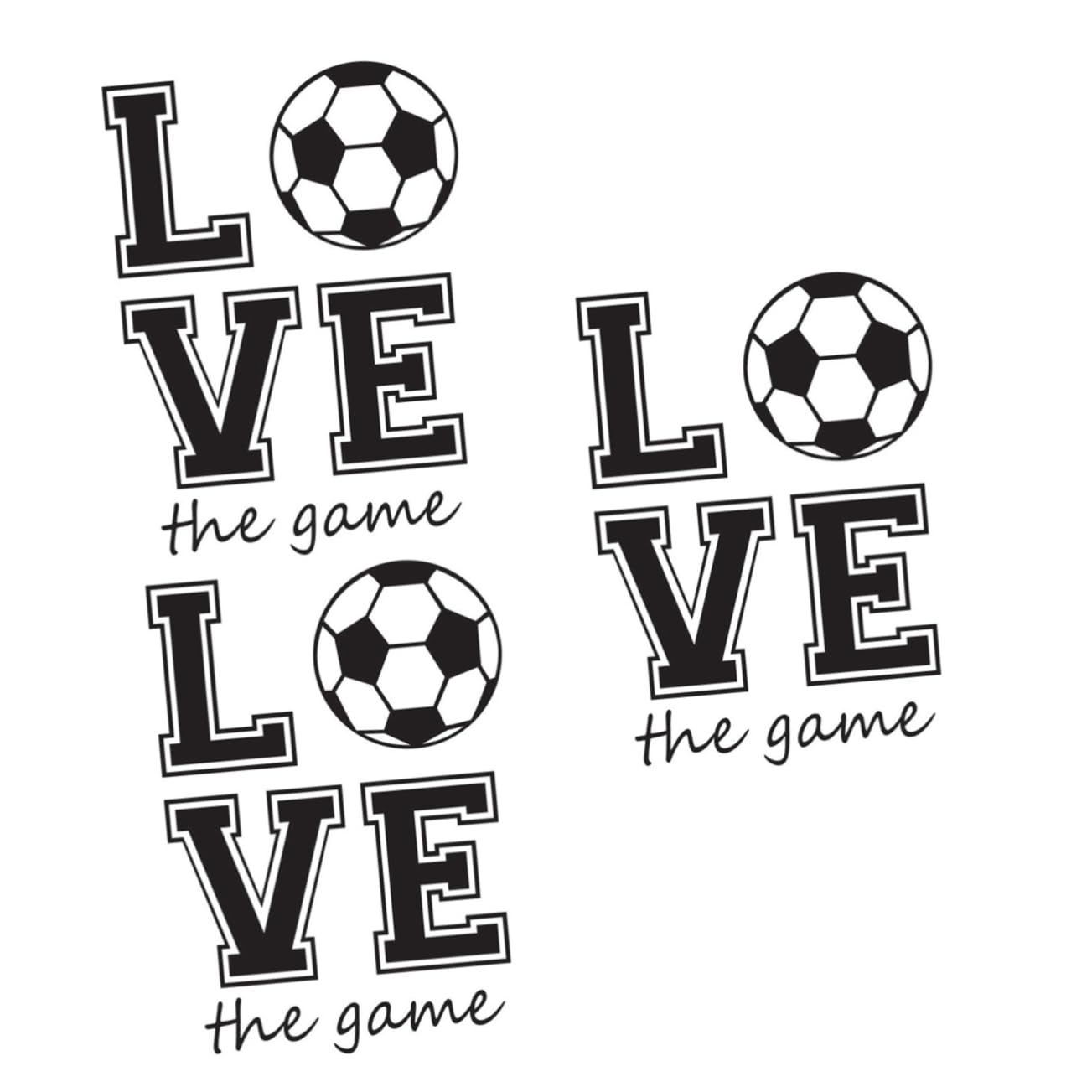 ARTIBETTER 3stücke Fußball Wandaufkleber Love Wasserdichter Pvc Mural Sticker Für Und Schlafzimmer Abnehmbares Wanddekor Für Kreative Räume