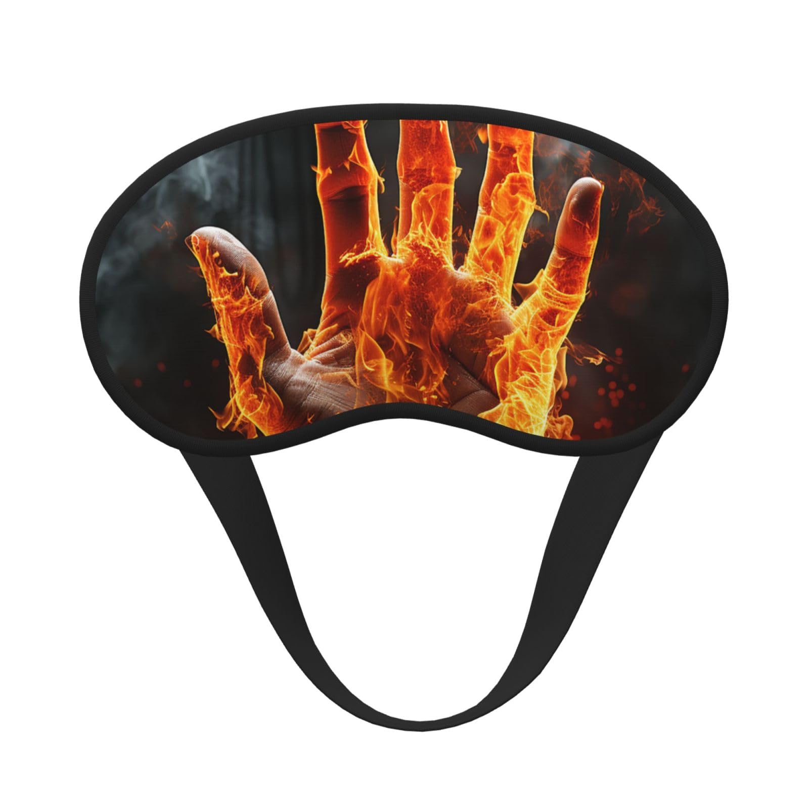 Sleep Mask for Side Sleeper Silk Sleeping Eye Masks with Elastic Strap Super Soft Eye Sleep Shade Cover Fire Flame Hand Blackout Night Blindfold for Women Men Travel