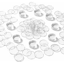 100 Laser Cut Clear Acrylic Blank Round Discs Smooth Edge Transparent Plexiglass Circles 1/8 inch 3 mm with or Without Holes DIY Crafts Keychains Jewelry Gift Tags 2.5", with Hole