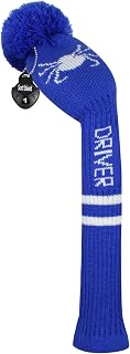 Scott Edward 1PCS Driver Knitted Golf Club Cover Head Cover with a Pom Pom Fits Well Driver Wood Club with Rotating Number Tags for Male/Female Golfers