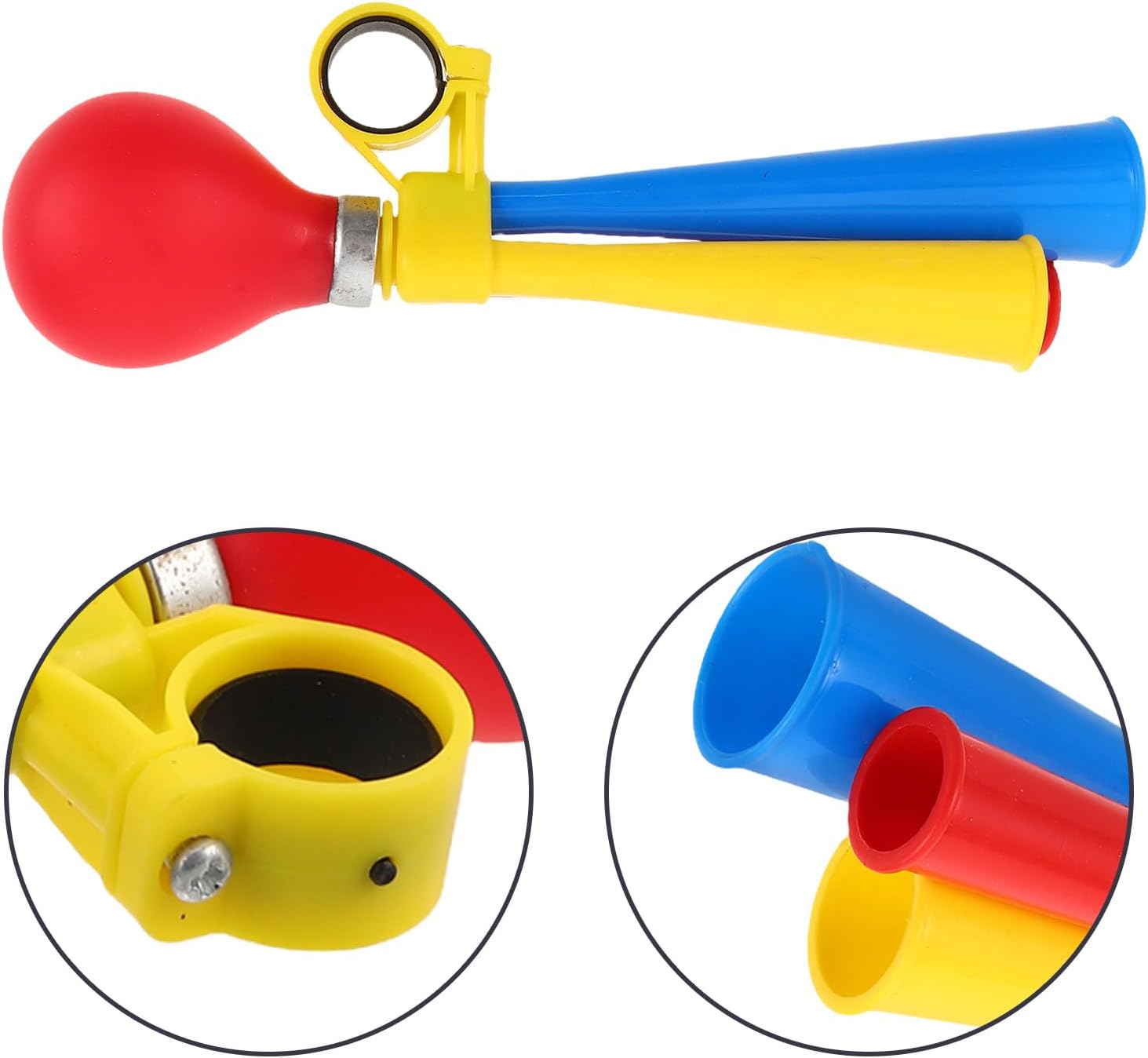 Mikinona Bicycle Air Horn with Loud Squeeze Bulb Plastic Handlebar Bike Horn for Mountain Bikes and Scooters for Boys