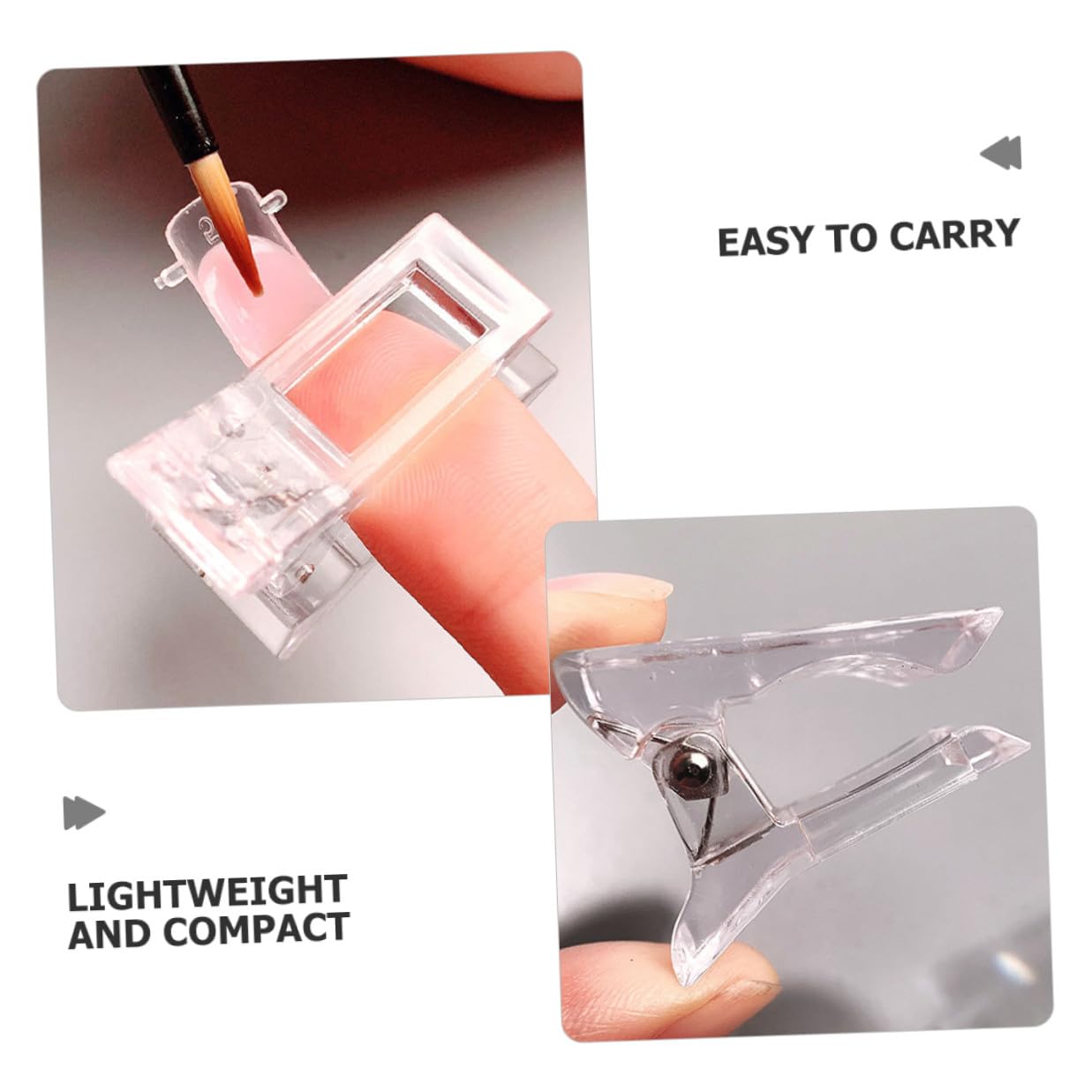 Nail Extension Clips Set 15pcs Crystal Nail Tip Clamps for Professional Manicure Tools