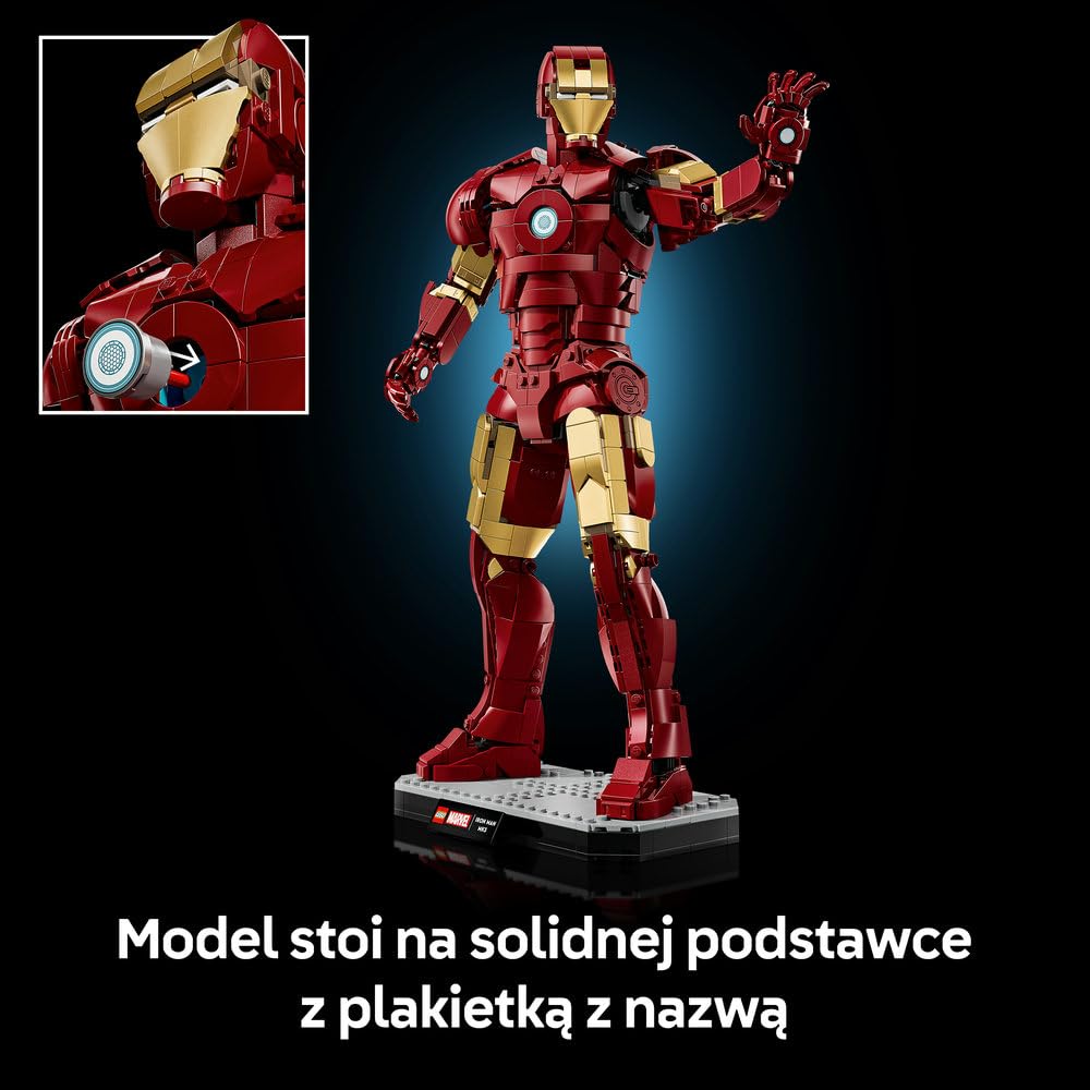 LEGO | Marvel Iron Man Mark 3 — edycja kolekcjonerska 76344 | Figurka kolekcjonerska, model do ekspozycji, prezent dla fana Marvela, dla mężczyzn i kobiet, 1297 elementów