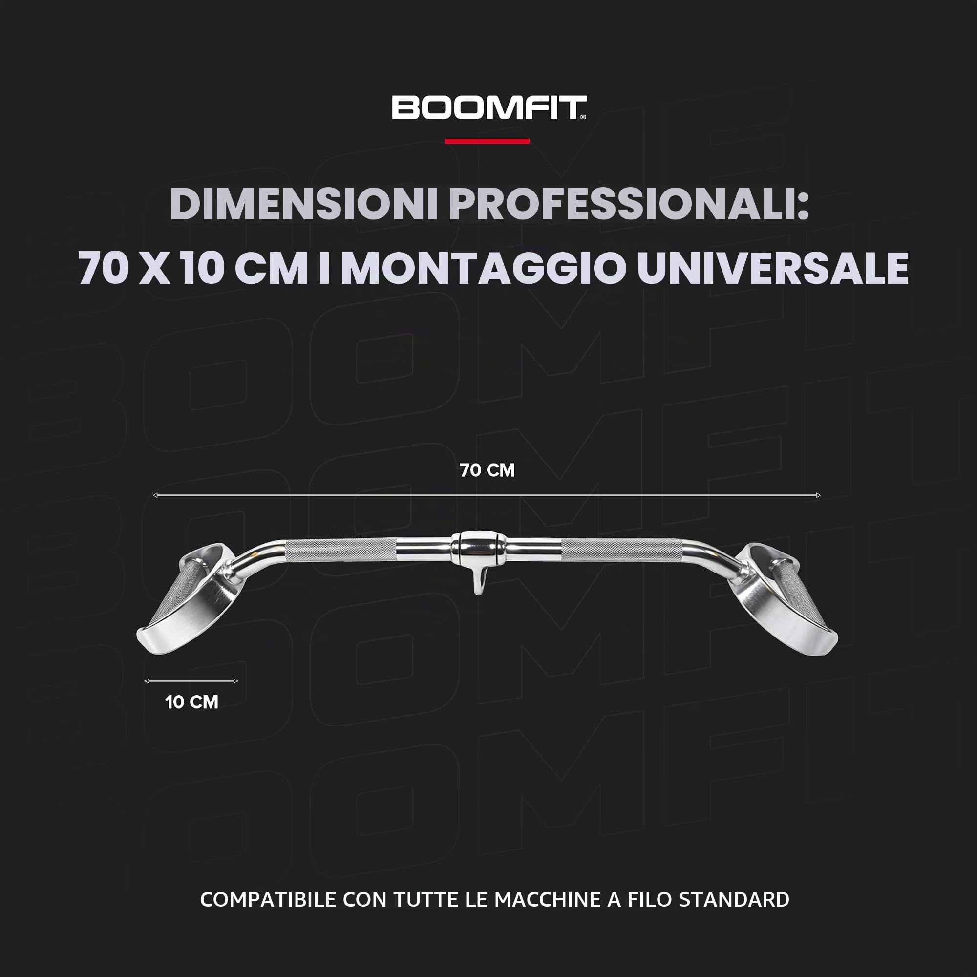BOOMFIT Barra LAT Machine per Dorsali | 3 Misure Presa Larga Media Stretta