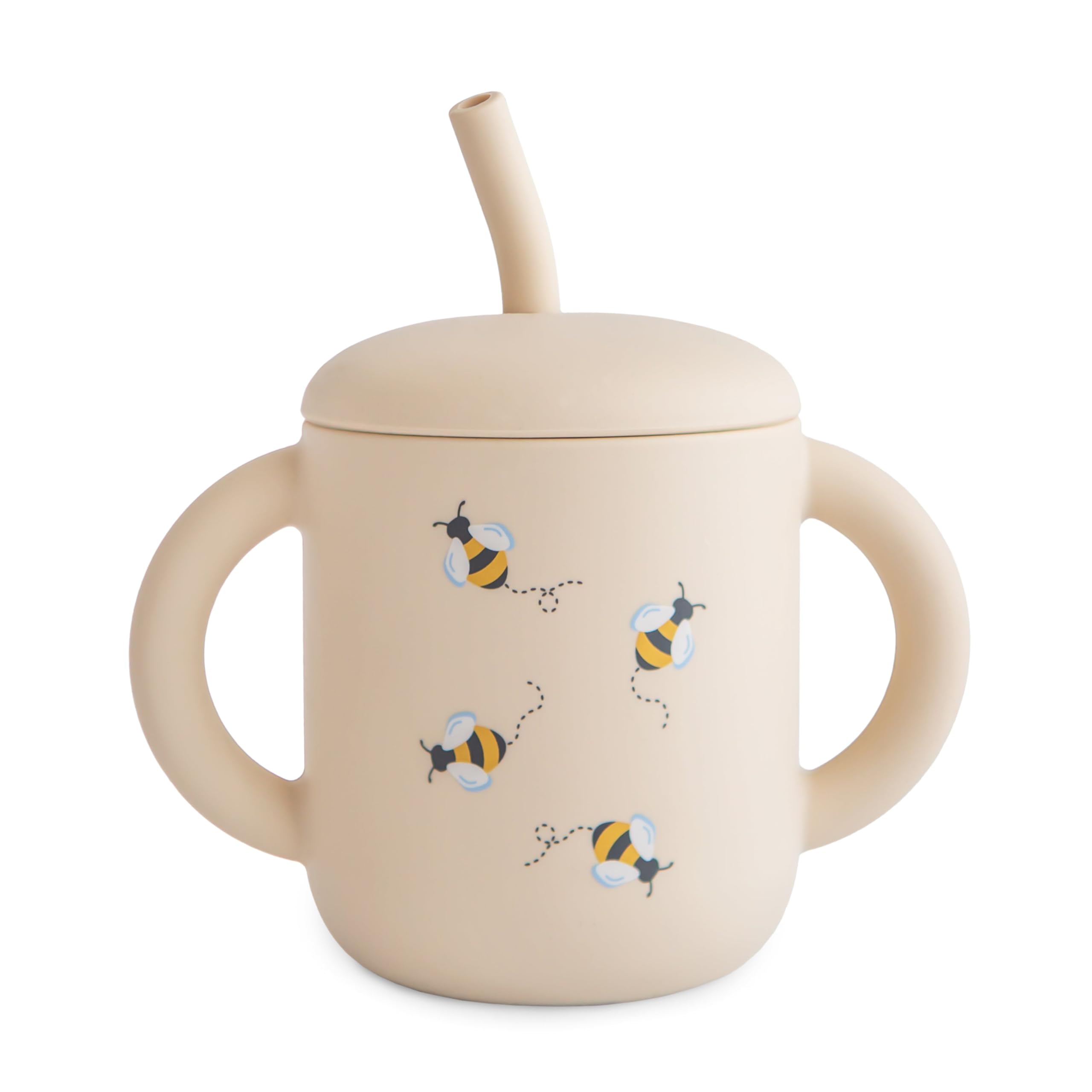 mushie 100% Silicone Training Cup & Straw for Toddlers | 6 Months+ (Bees)-image-35