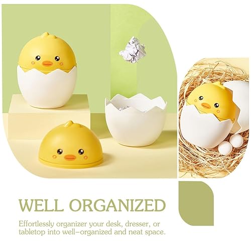 Miniatura 7 de Gadpiparty Mini basurero de escritorio con tapa: lindo cubo de basura pequeño de dibujos animados para oficina, habitación de los niños, dormitorio