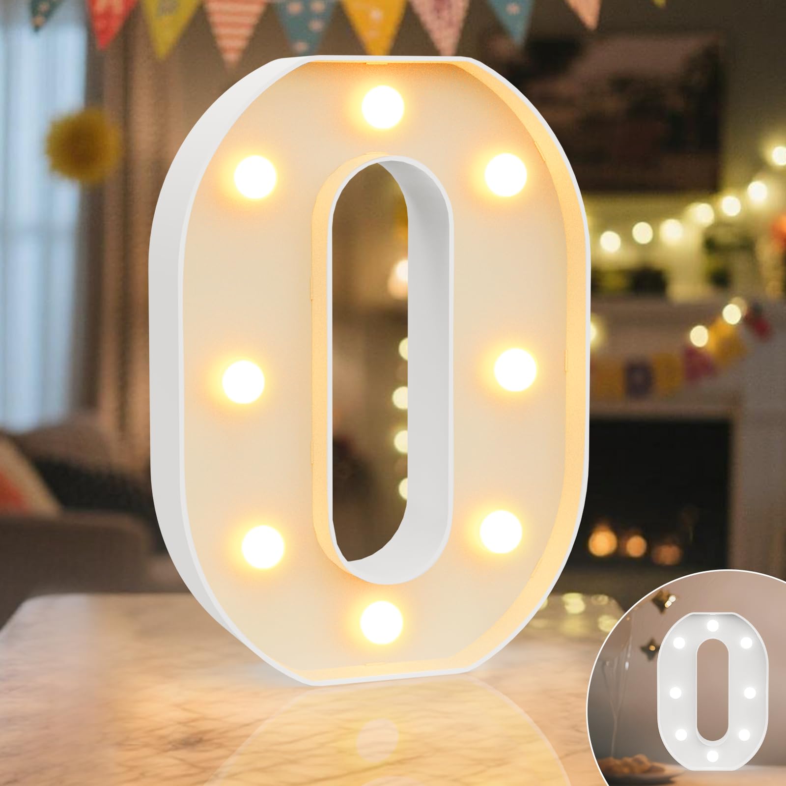 Ledido LED Light Up Marquee Numbers Sign - Cool & Warm Light up Numbers for 40th Birthday Decorations, LED Number Lights for Wedding Anniversary Grad Home Bedroom Table Wall Party Decor, Number 40 — view 10