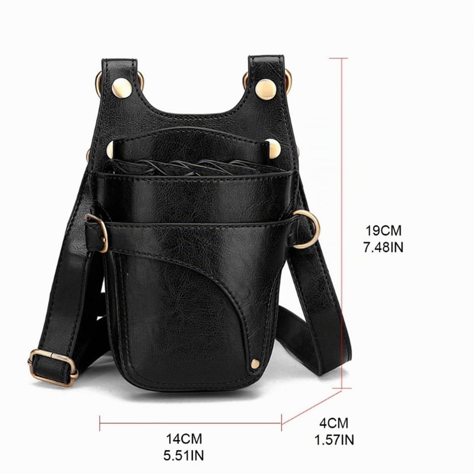 Friseurtasche Gürtel Profi Friseur Scherenkoffer Aus PU-Leder Friseur Werkzeugtasche Haarstylist Hüfttasche Kamm Clip Bürste Große Kapazität Lagerungstasche Scherenbeutel Haarschneidetasche(Stil 2)