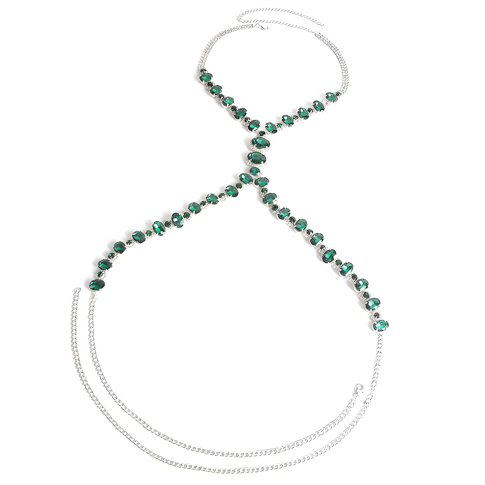 Cadena corporal de moda con diamantes de imitación para mujer 7