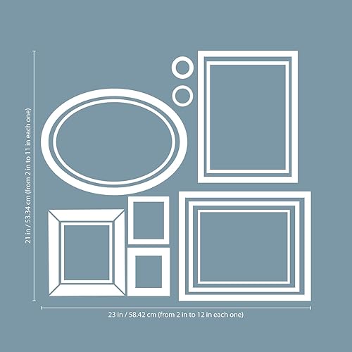 Miniatura 3 de Juego de 8 calcomanías de vinilo para pared, marcos de fotos, de 2 a 12 pulgadas cada uno, decoración urbana moderna para el hogar, apartamento,