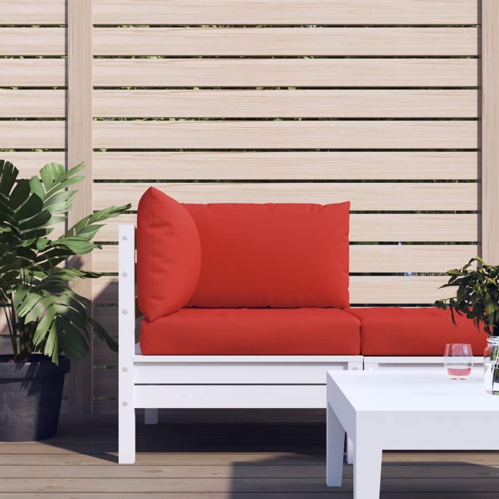Coussin de palette rouge imperméable pour en finir avec les banquettes de jardin dures et humides