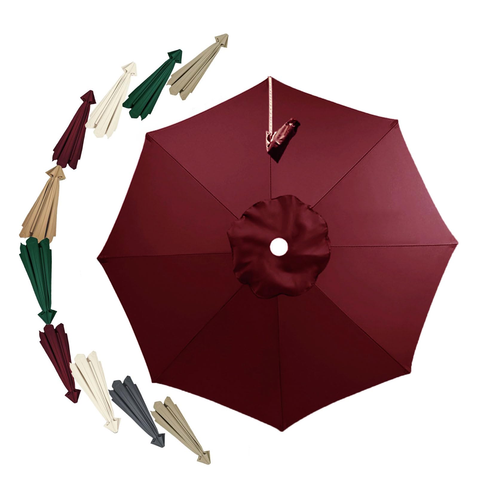 Kdqrmvv Claret 3.0M Cantilever Parasol Replacement Canopy 8Ribs Round