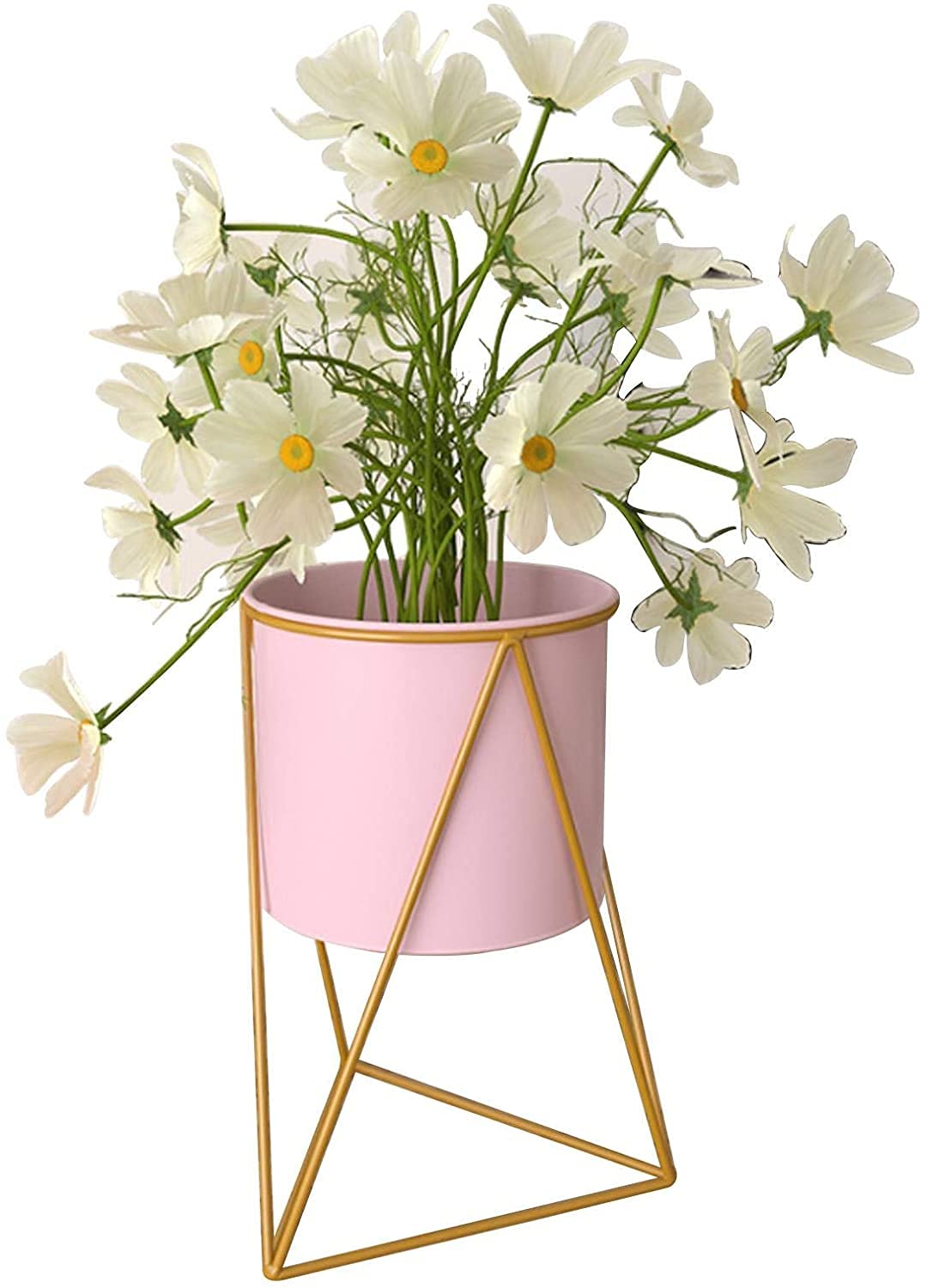 Porte-plante en métal rose pour créer un coin de nature cocooning