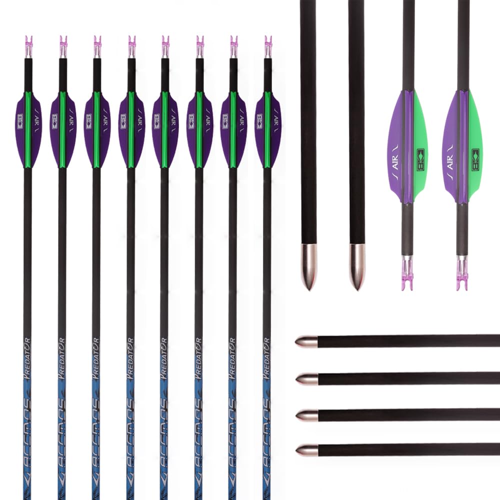 12 Pezzi ID 4,2 mm Frecce di Targeting Spine 250 300 350 400 500 600 650 700 750 800 900 1000 Freccia da Pratica di Caccia, per Giovani Adulti Tiro con L'Arco