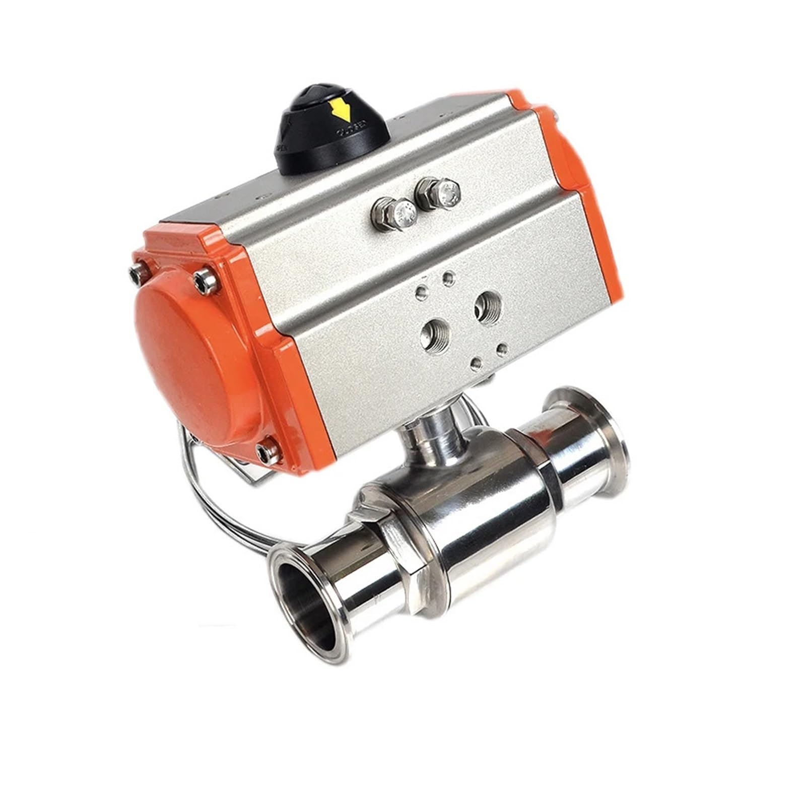 32mm Ball Valve Tri Clamp Ferrule Type 304 Stainless Steel with Double Acting Cylinder