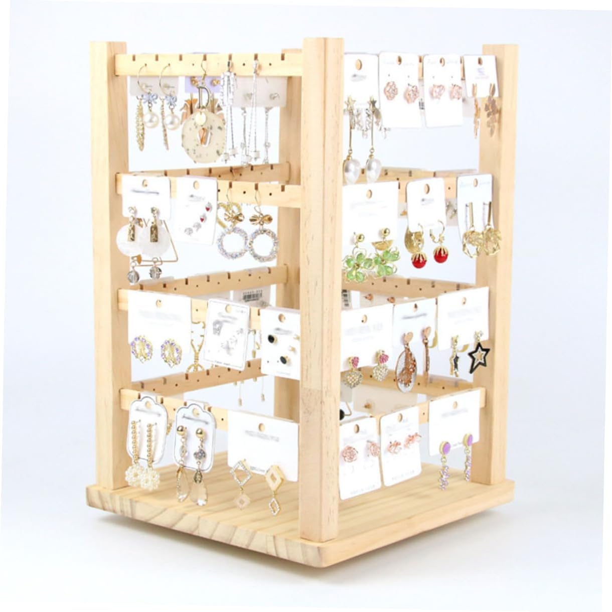 Jewelry Organizer Stand Earring Rack Wooden Jewelry Display Stand Stylish Desktop