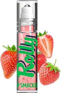 Lip Smacker Rolly Lip Gloss Strawberry - Classic Roller-Ball Cooling Sensation, Hydrating Moisturizing Shine for Kissable Lips