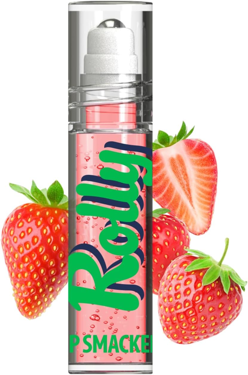 Rolly Lip Gloss, Classic Roller-Ball Design for a Cooling Sensation, Hydrating & Moisturizing Shine - Strawberry