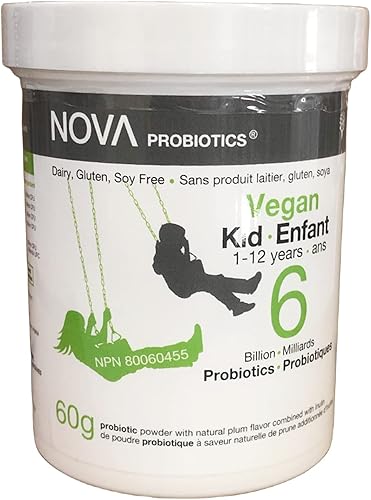 NOVA Probiotics Vegan Kid 6 mil millones de probióticos por cucharada -2.12 oz