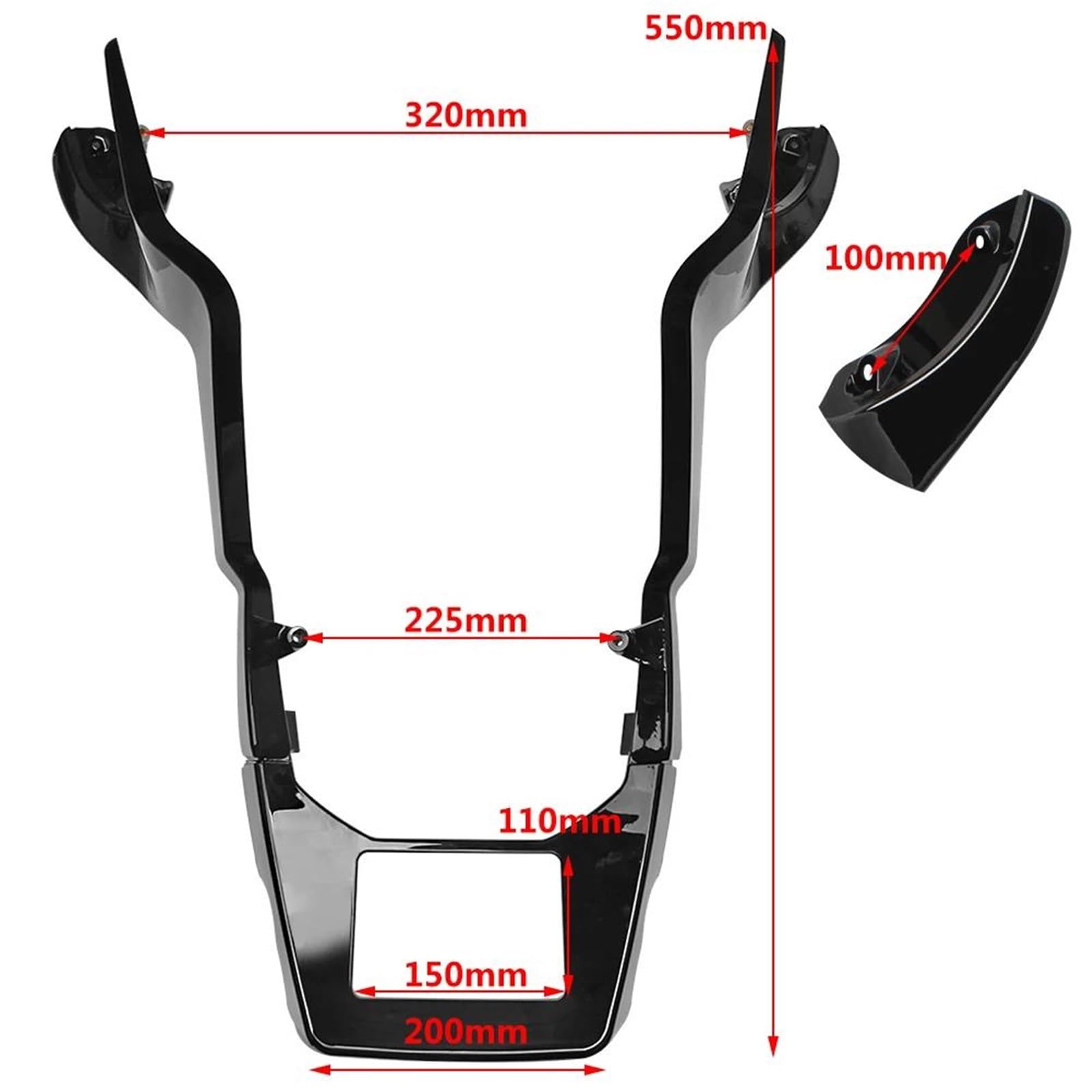 Copertura Spoiler Carenatura Nera Leggera In Plastica ABS Per Moto Per Harley Road Glide FLTRX Special FLTRXS 2017-2023