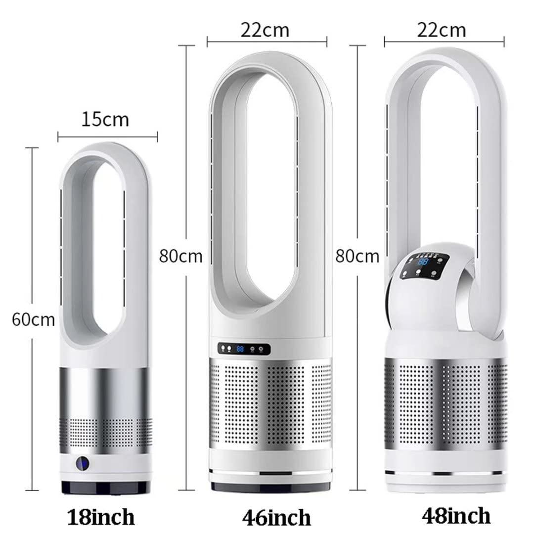Ventilador calefactor de 2000W,ventilador de torre sin aspas con control remoto,ventilador de purificación de aire con filtro HEPA,ventilador de columna oscilante con velocidad continua,temporizador