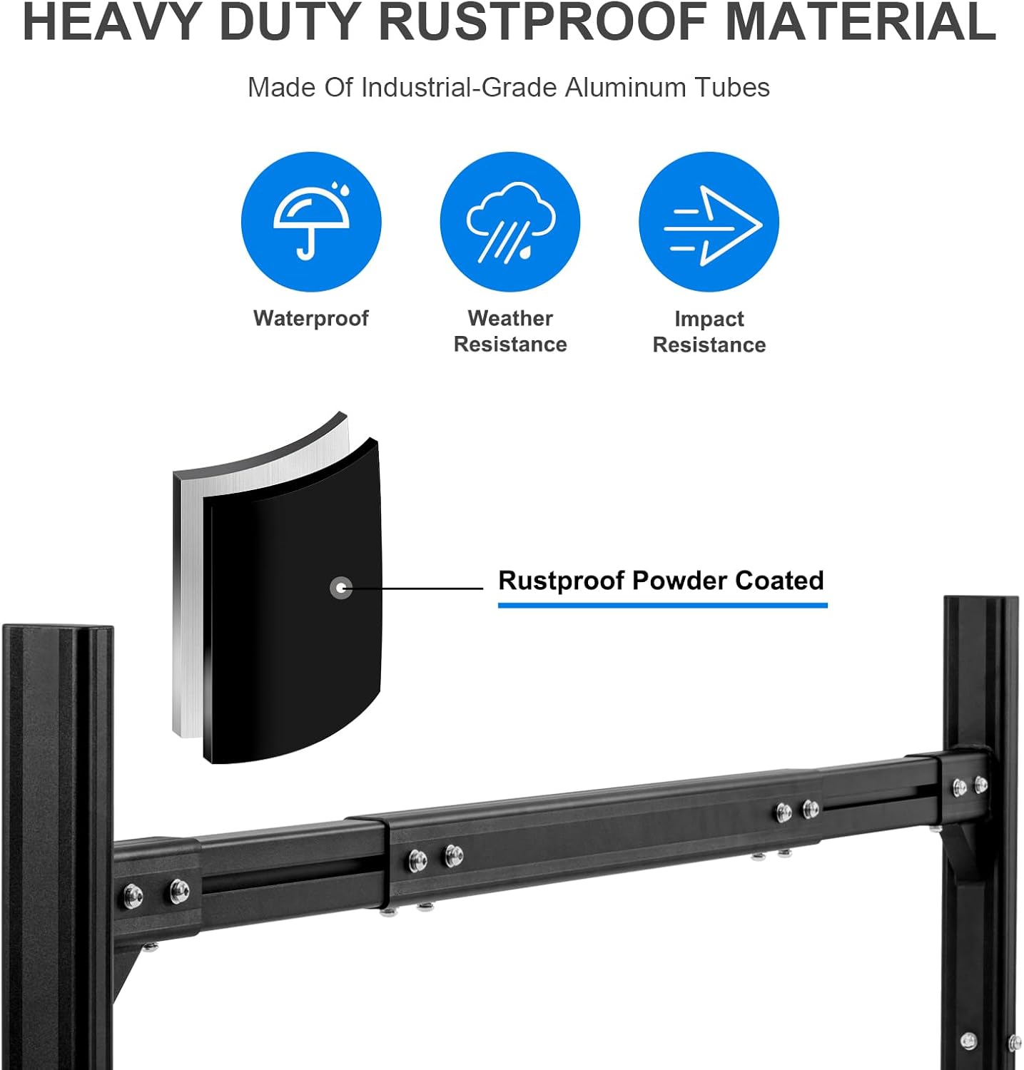 Adjustable Truck Ladder Rack, Universal Trailer Rack - Width & Height Adjustable Aluminum Rack with 800LB Capacity & 2 Straps for Lumber, Ladders, Kayak