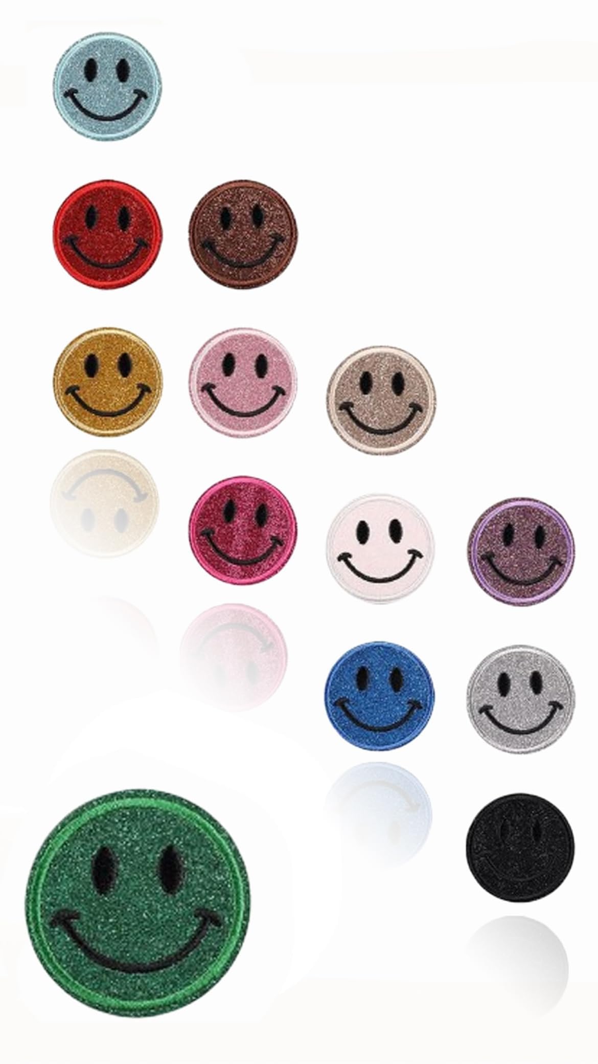 – Smiley Face Embroidery Patches - Set of 13 Emoji Iron-On Mini Cartoon Patches for DIY Clothing Accessories, Ideal for T-shirts and Backpacks