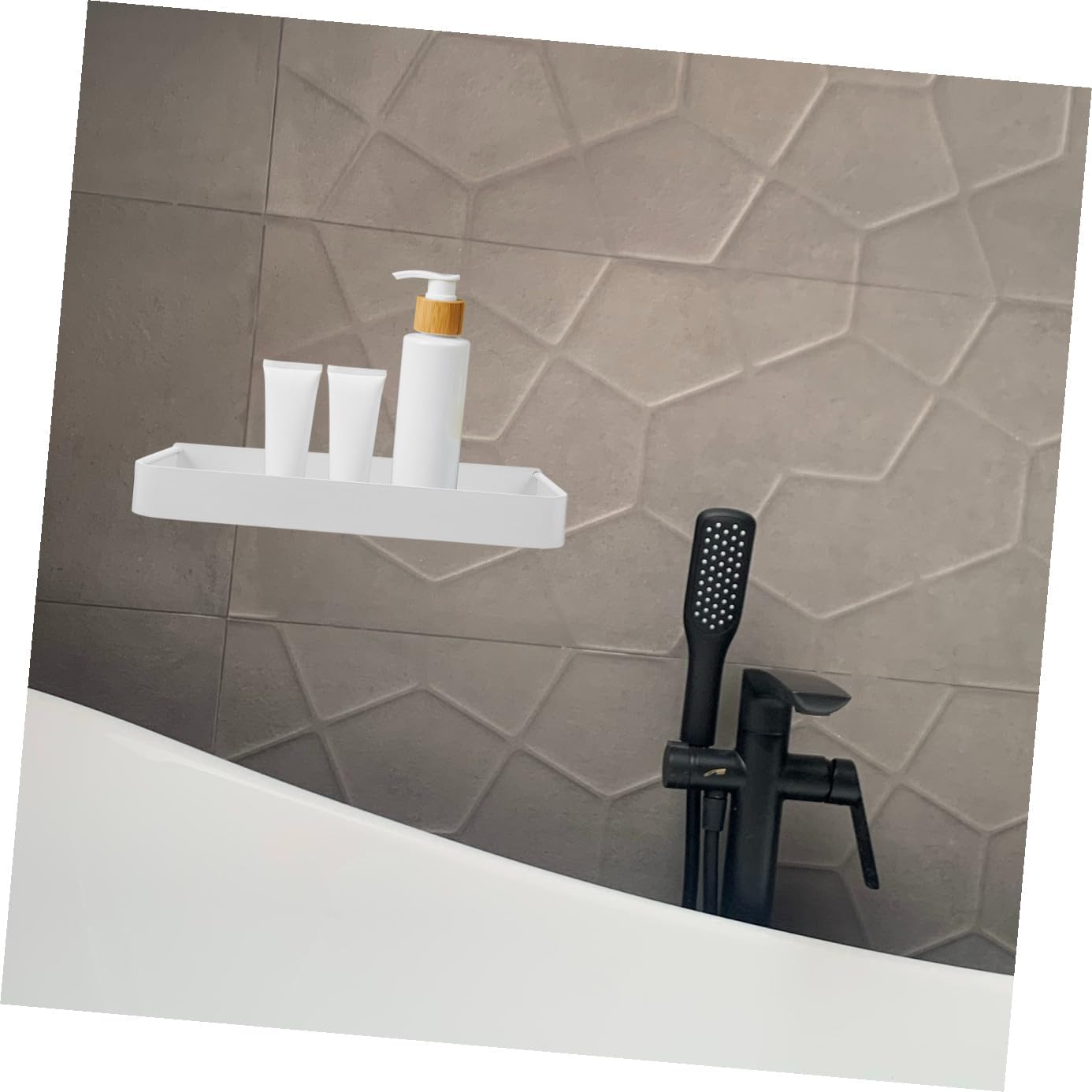SOLUSTRE Bathroom Kitchen Wall-mounted Rack Sturdy Wall Shelf Capacity Creative Landscape Rack Adhesive