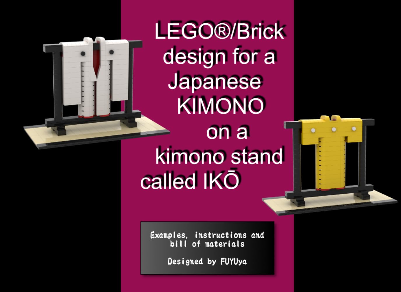 LEGO®/Brick design for a Japanese KIMONO on a kimono stand called IKŌ