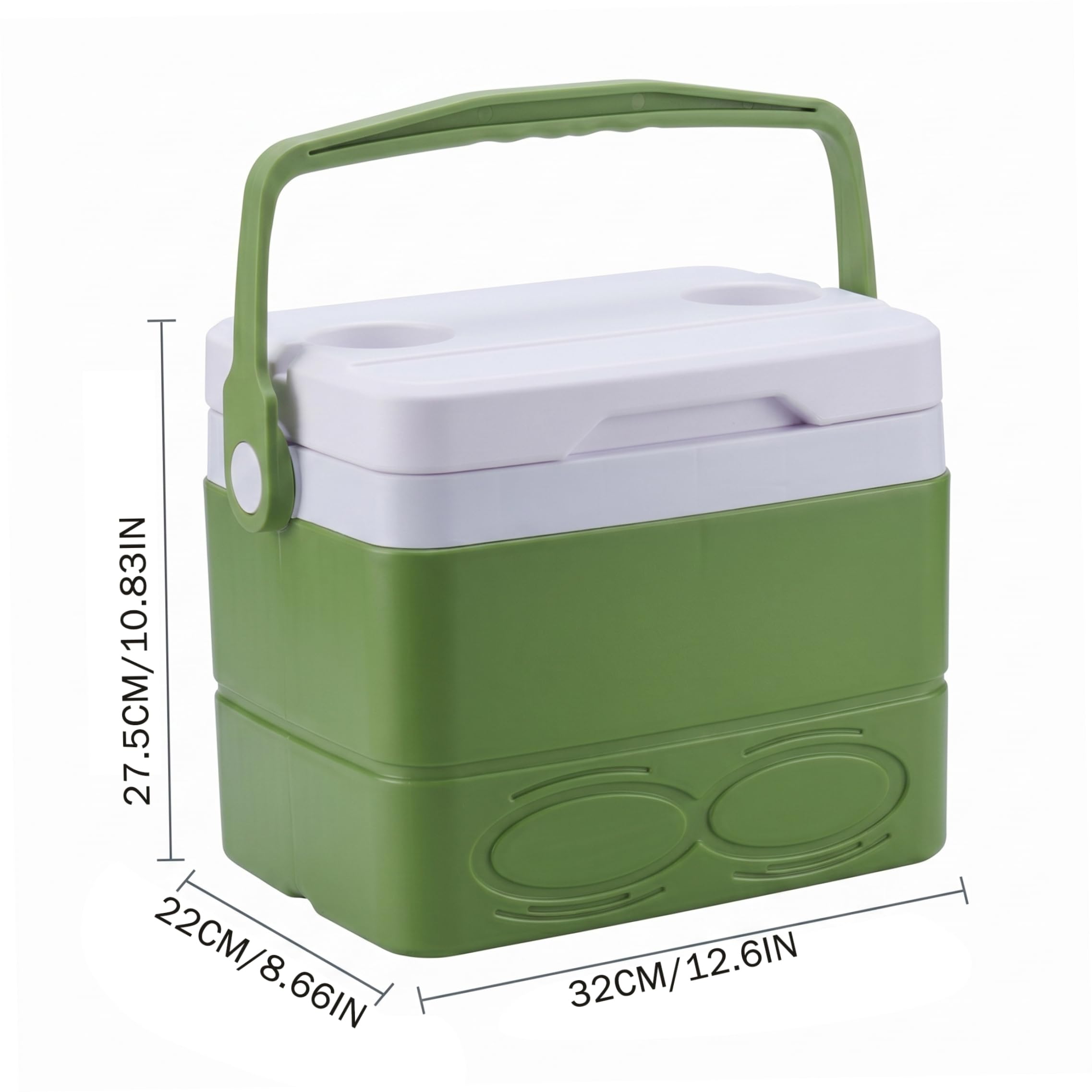 Frigo da campeggio, Frigo portatile da 8, 5 l Ghiacciaia da campeggio - Isolamento rigido per 72 ore per uso esterno, pesca, picnic e commerciale, Bianco
