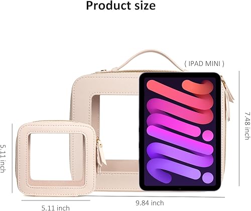 Miniatura 8 de LETGO Bolsas de maquillaje transparentes, bolsa de aseo aprobada por la TSA con cremallera, organizador de maquillaje transparente, de ajuste