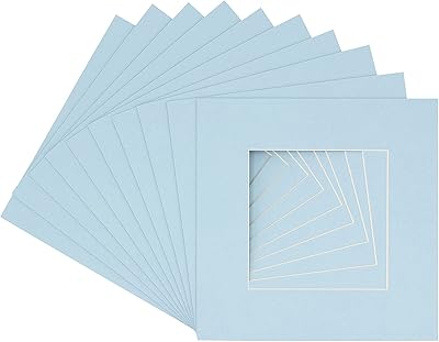 20x20 Mat for 16x16 Photo - Precut Baby Blue Picture Matboard for Frames Measuring 20 x 20 Inches - Bevel Cut Matte to Display Art Measuring 16 x 16 Inches - Acid Free ONE MAT