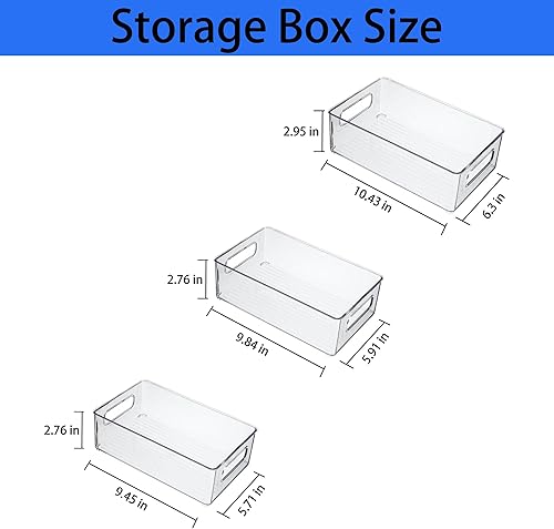 Miniatura 2 de Contenedores organizadores de refrigerador, paquete de 6 organizadores de refrigerador con asas, contenedores de almacenamiento transparentes para