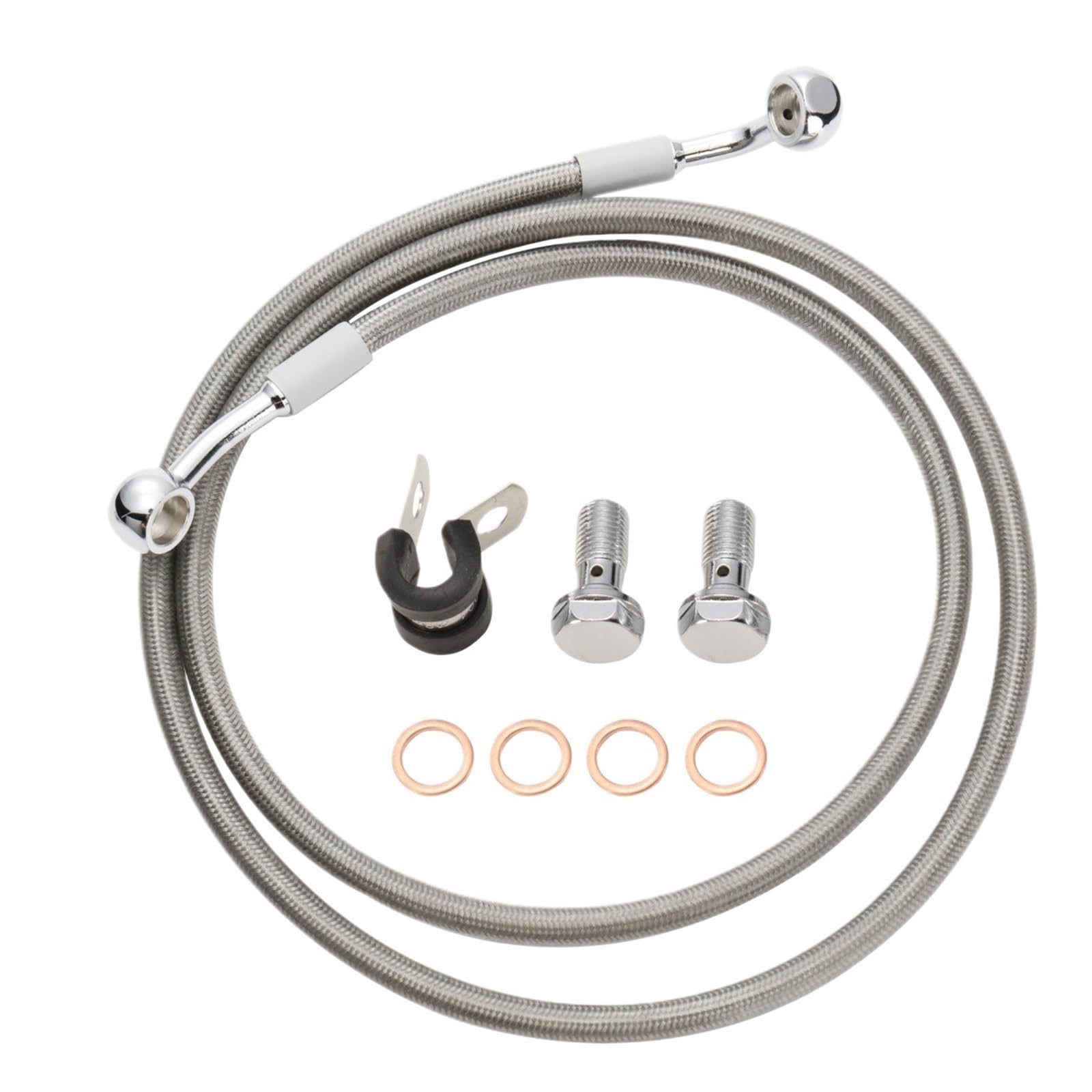 Kit di riparazione per cavi freno Per Sportster Softail senza ABS 113/118/123/128CM Tubi freno anteriori intrecciati acciaio inossidabile(113CM Silver)