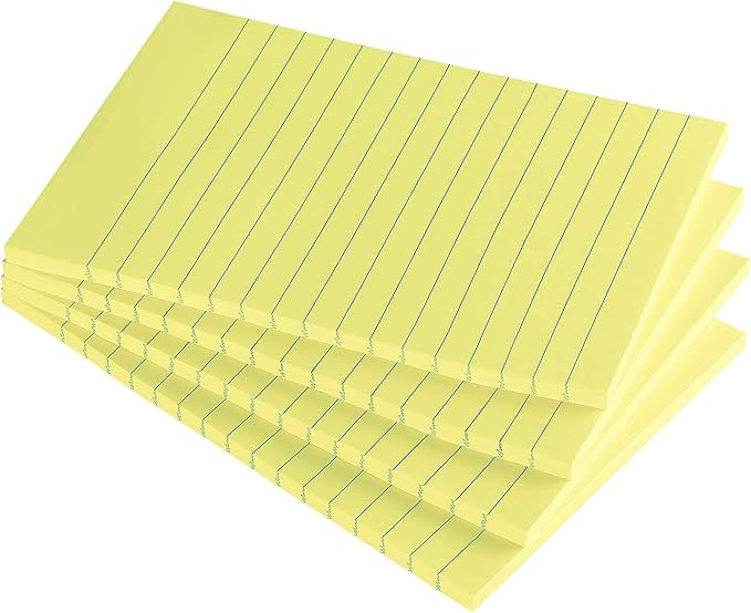 4x6 Lined Sticky Notes Bright Ruled Post Stickies Strong Adhesive Memo