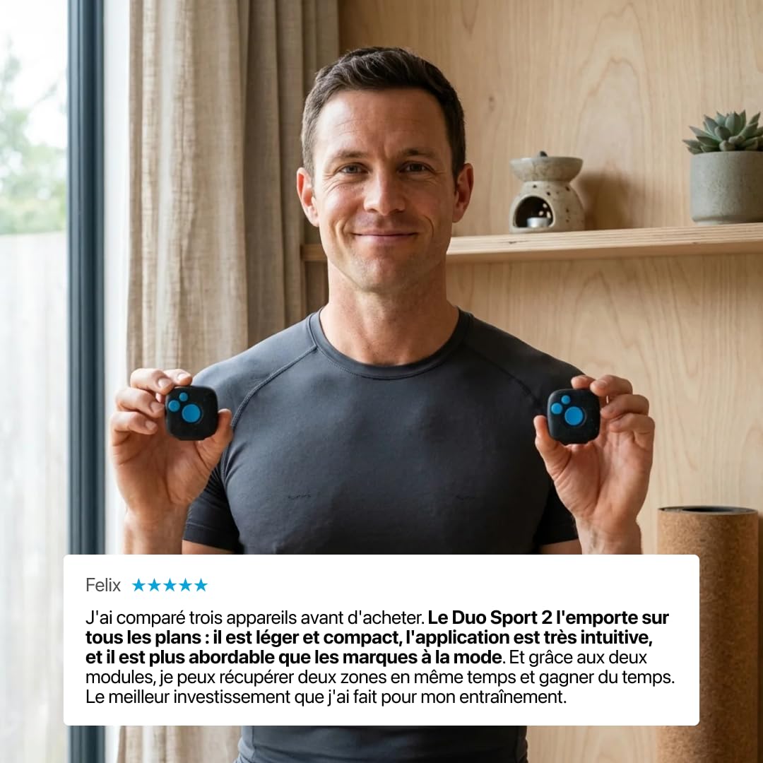 Bluetens Duo Sport 2 Electrostimulateur EMS Connecté sans Fil, Appareil Electrostimulation Musculaire et Anti Douleur, Renforcement Musculaire, Relaxation, Récupération par Electro-Stimulation