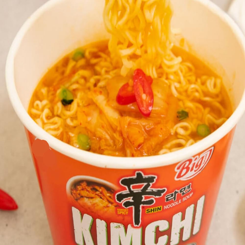 YIJIA | Pack 16 X 112g Ramen Coreano Cup Noodles Soup | Kimchi | Nong shim