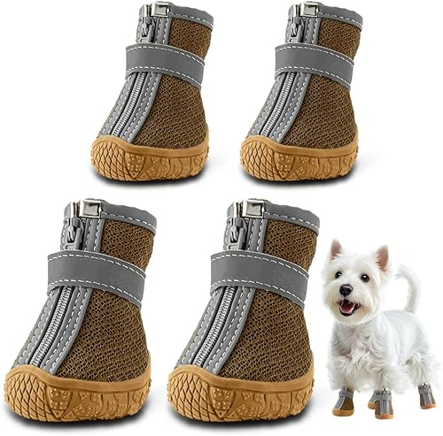 Zapatos para perros pequeños, botas transpirables para perros, protectores de patas para pavimento caliente, nieve de invierno, botines para perros