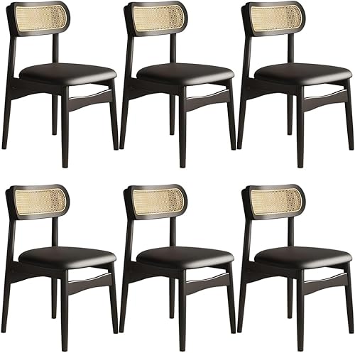 Miniatura 13 de YVYKFZD Sillas de comedor de madera maciza, juego de sillas de cocina sin brazos, silla de comedor con respaldo de ratán, silla lateral cómoda