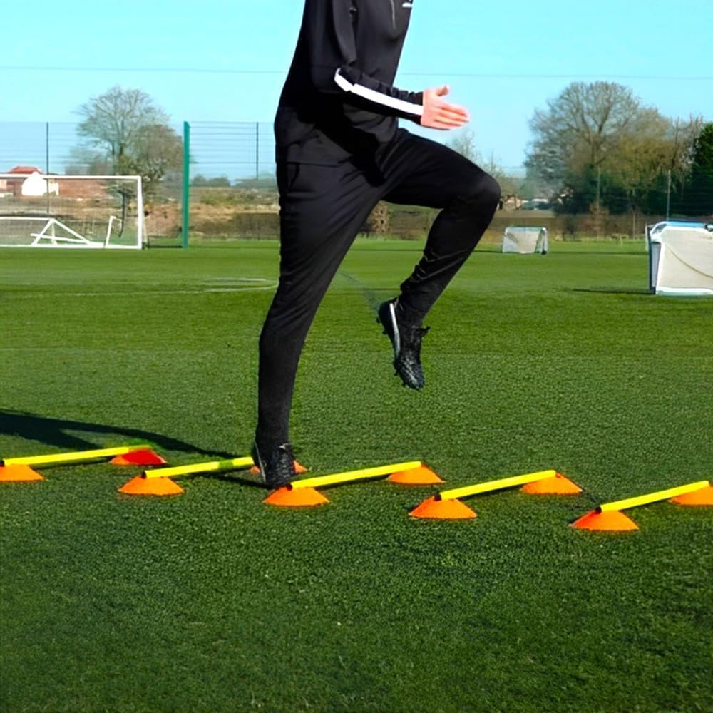 Amber Fight Gear Ultimate Agility Training Bundle,10-Piece Hurdle Set with 20 Cones, Adjustable Poles & Carry Bag – Speed, Agility & Coordination Drills Equipment