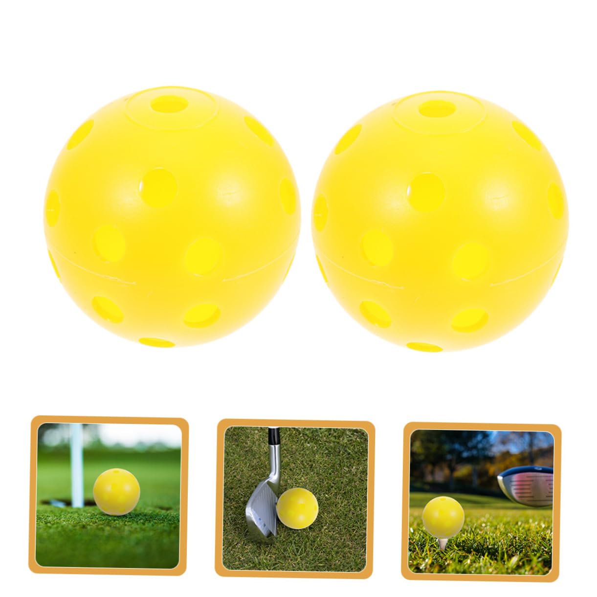 BCOATH 6-Pack Practice Hollow Hole Balls for Swing Training Outdoor/Indoor Lightweight Plastic for Safe Practice
