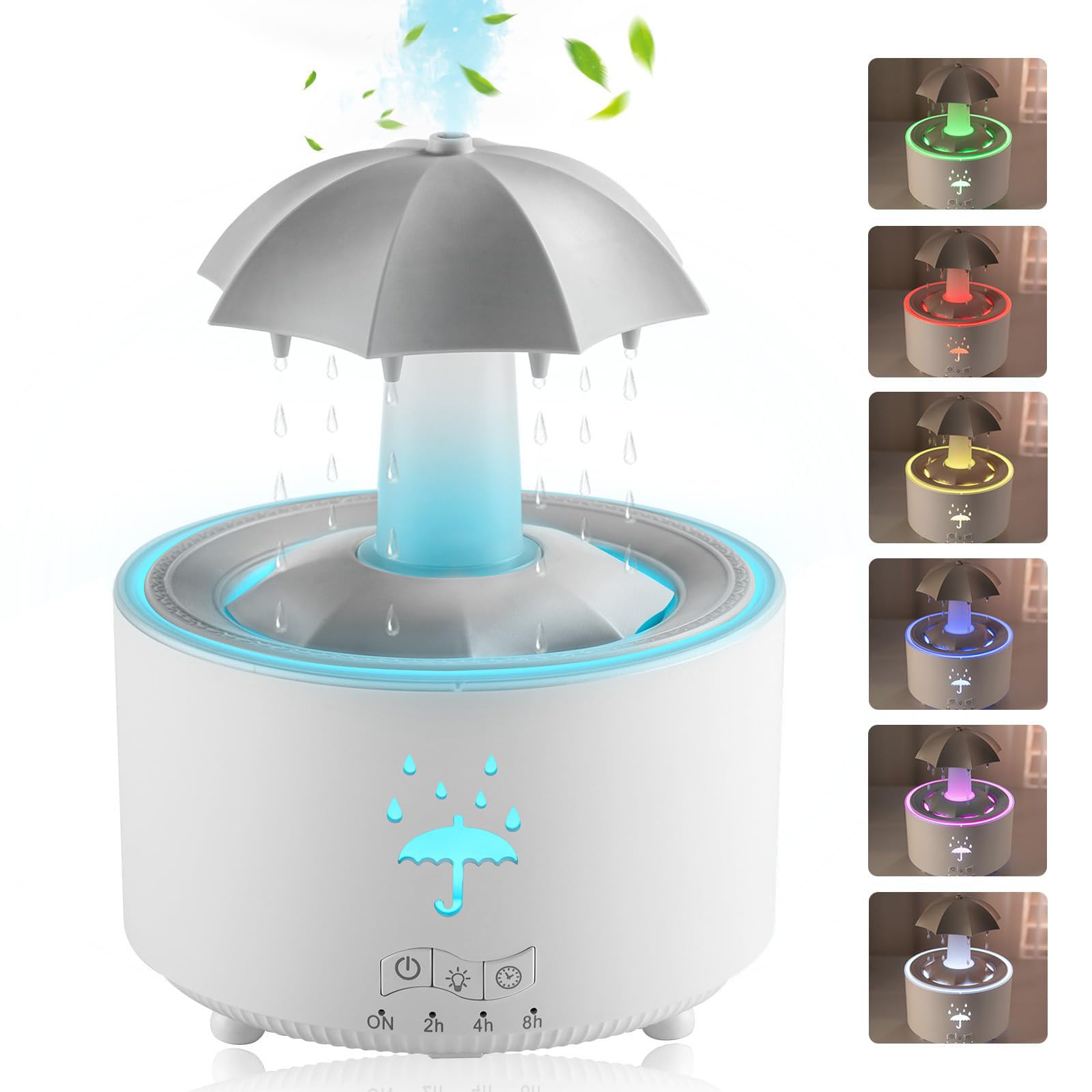 Humidificateur de parapluie 300 ml pour une chambre zen avec 7 couleurs LED