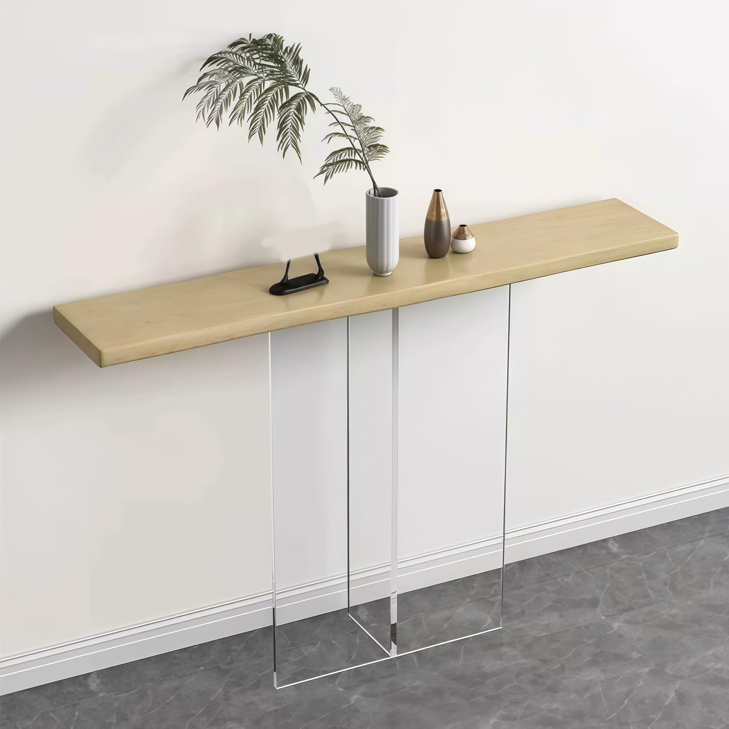 MESCXTY Entryway Table Hallway Decor Console Table, Narrow Tables,Behind Couch Tables(Natural,80cm/31.4in)