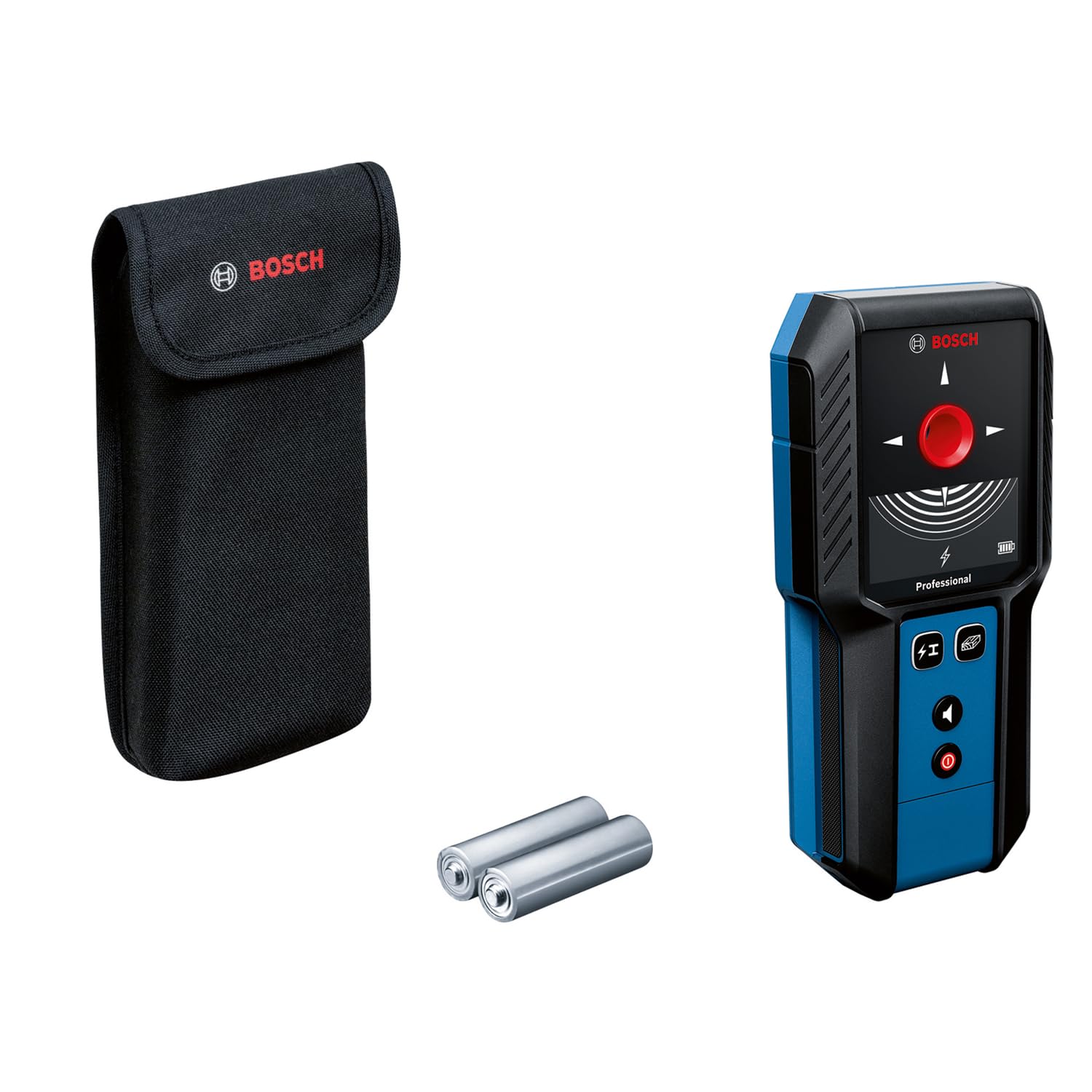Bosch Professional Wallscanner GMS 100-23 (profondità di rilevazione max. metalli non magnetici/metallo magnetico/cavi sotto tensione: 100/80/ 50 mm, 2 batterie AA, custodia)