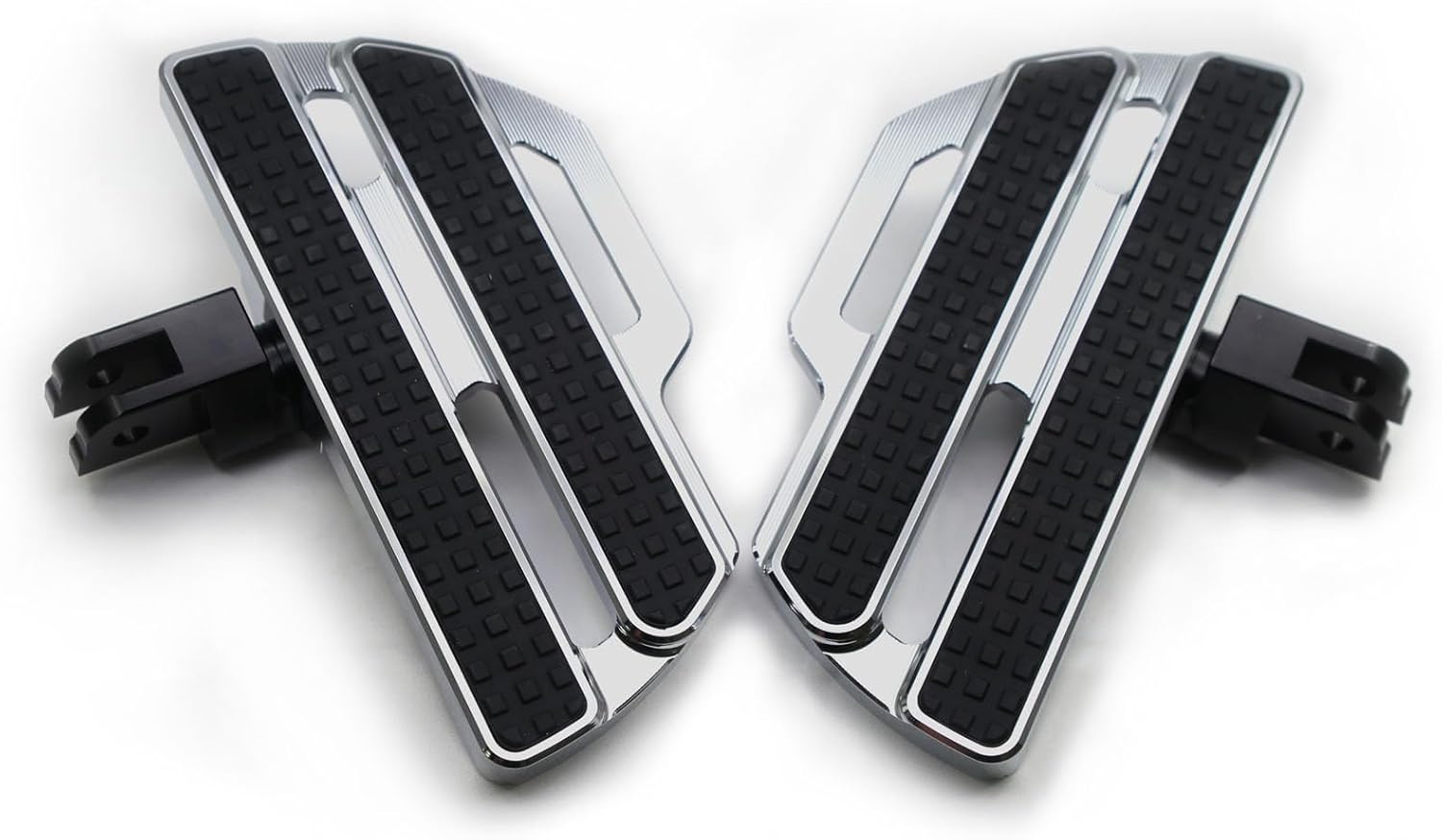 MZS Motorcycle Foot Pegs Front Compatible with Goldwing GL1800 GL 1800 2001-2024, Adjustable Gold Wing Driver Floorboards Touring Rider Footboards Accessories Chrome