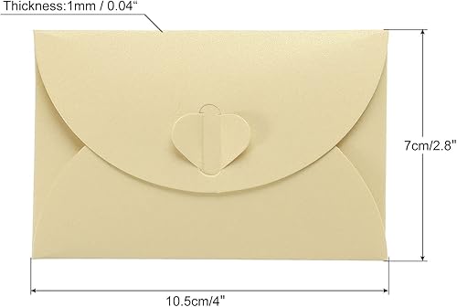 Miniatura 2 de PATIKIL Mini sobres, paquete de 24 unidades con cierre de corazón, almacenamiento de artículos pequeños, bonito tarjetero para boda, fiesta de
