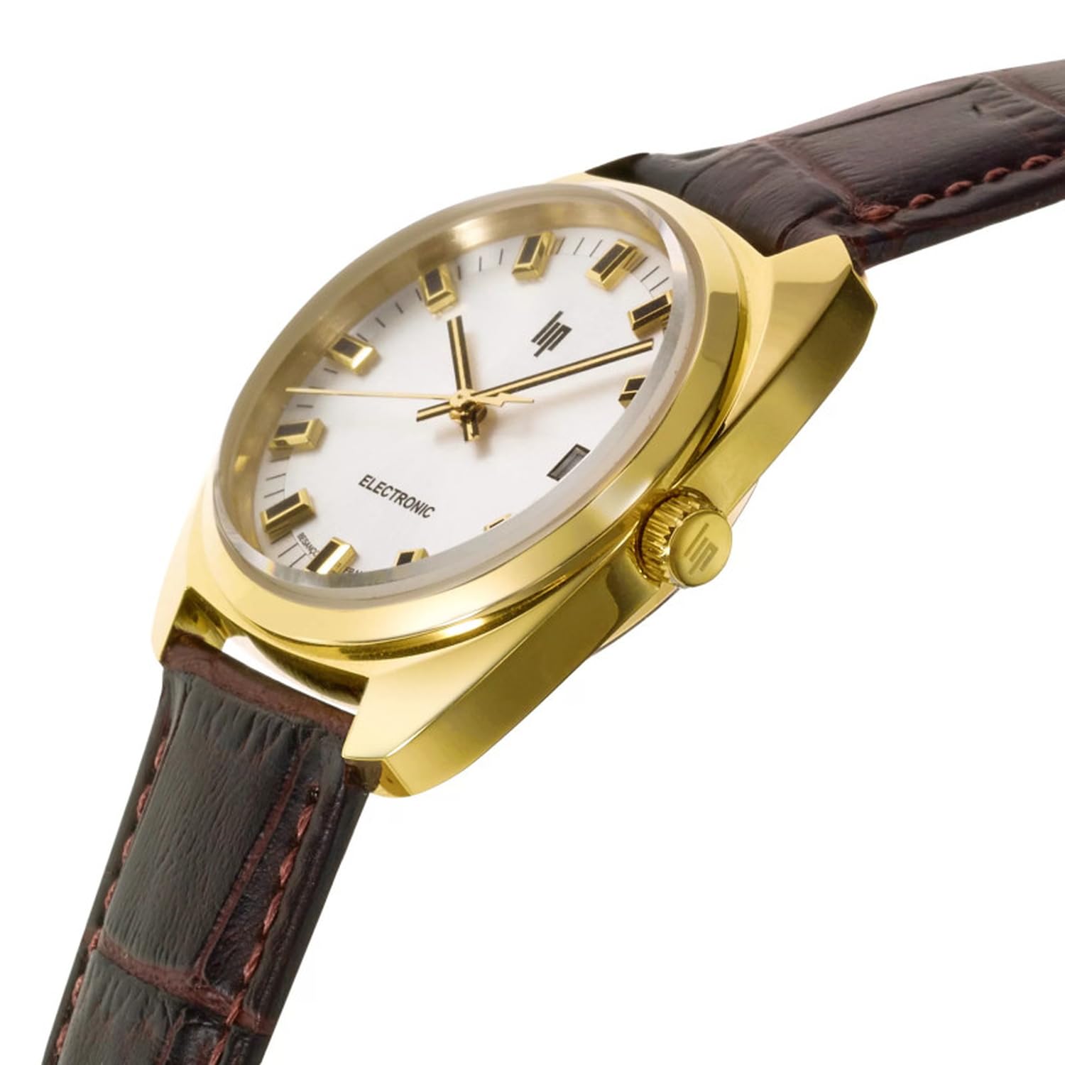 Montre Homme Lip General DE Gaulle en Cuir Marron 35 mm Etanche